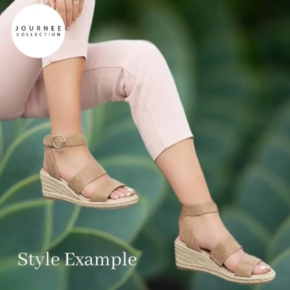 NEW JOURNEE COLLECTION White Norra Espadrille Wedge Sandals, 10M - Picture 11 of 12